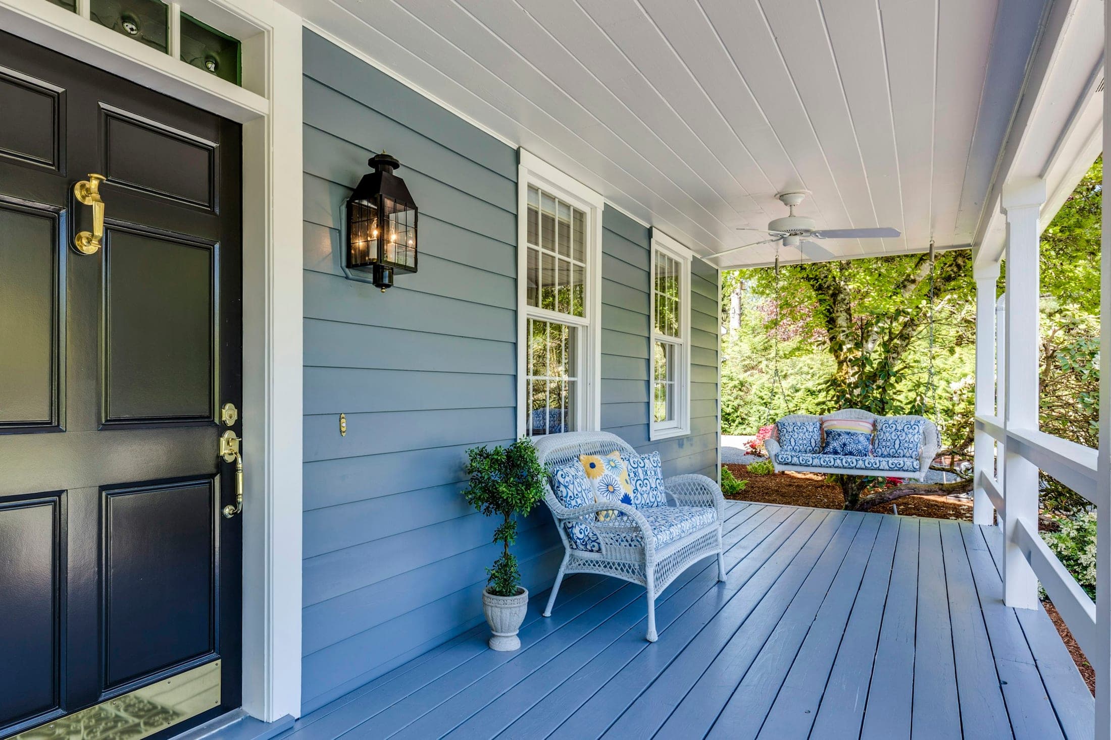 Classic craftsman-style home front porch
